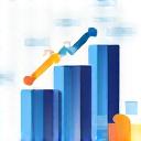 Graphique montrant une augmentation de l'audience.